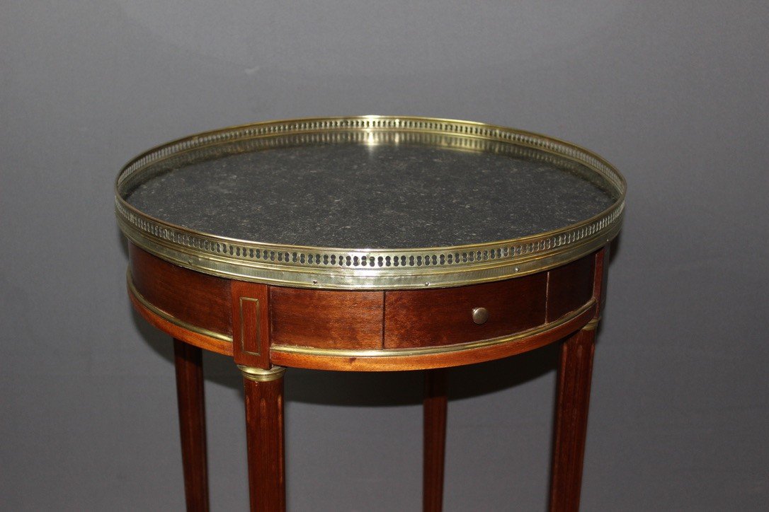 Louis XVI Bouillotte Table In Mahogany And Brass Circa 1900-photo-3