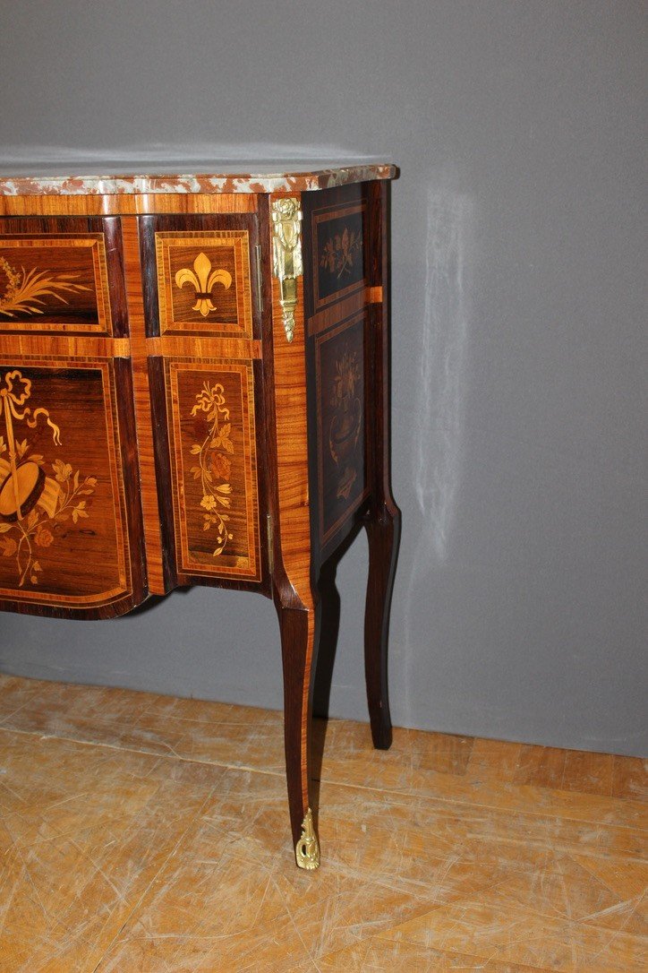 Furniture Between Two Louis XV Style In Marquetry Around 1880-photo-5