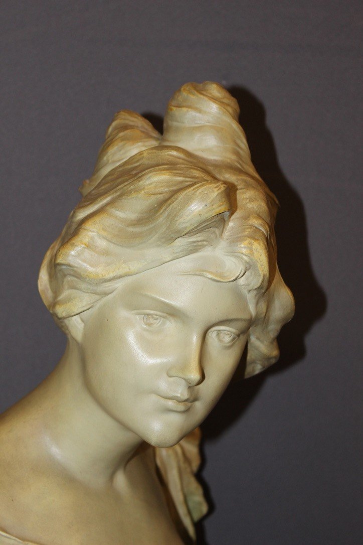 Sculpture Art Nouveau De Jeune Femme Titrée Curieuse Par Madrassi-photo-7