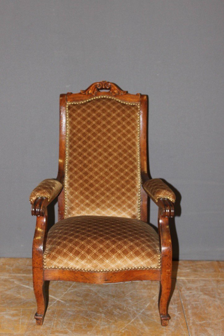 Fauteuil d'Enfant Napoléon III En Acajou Fin XIX-photo-2