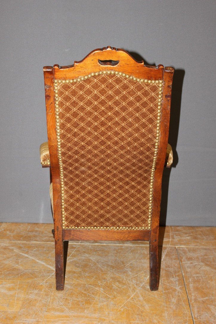 Fauteuil d'Enfant Napoléon III En Acajou Fin XIX-photo-3