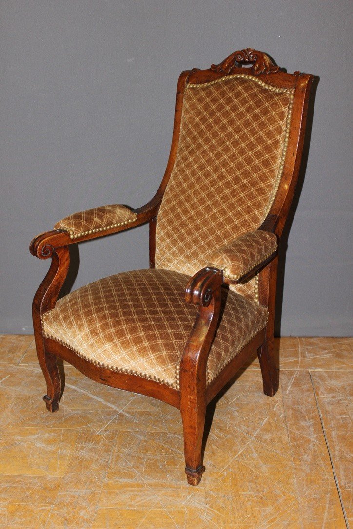 Fauteuil d'Enfant Napoléon III En Acajou Fin XIX-photo-6