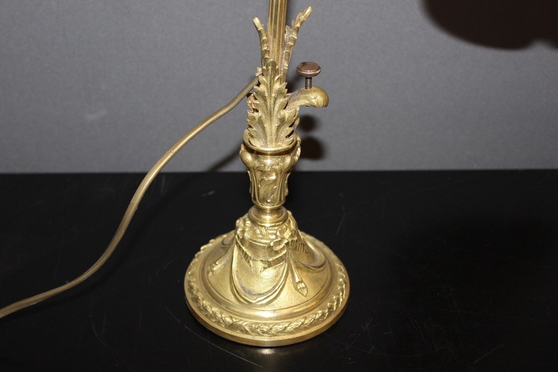 Muller Bronze And Glass Paste Desk Lamp Circa 1900-photo-6