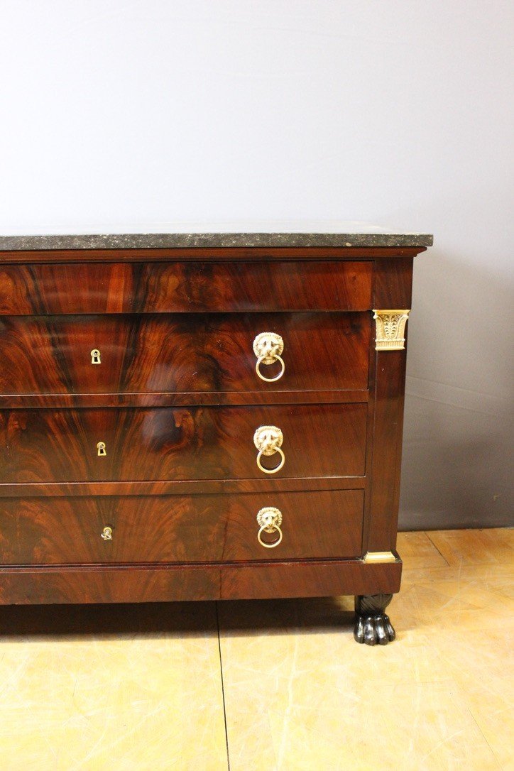 Empire Commode Return From Egypt In Mahogany Early 19th Century-photo-3