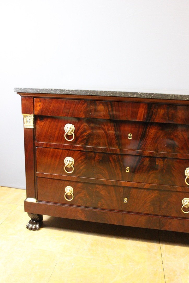 Empire Commode Return From Egypt In Mahogany Early 19th Century-photo-4