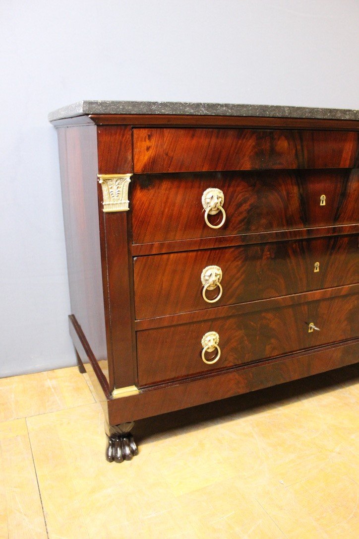 Empire Commode Return From Egypt In Mahogany Early 19th Century-photo-3