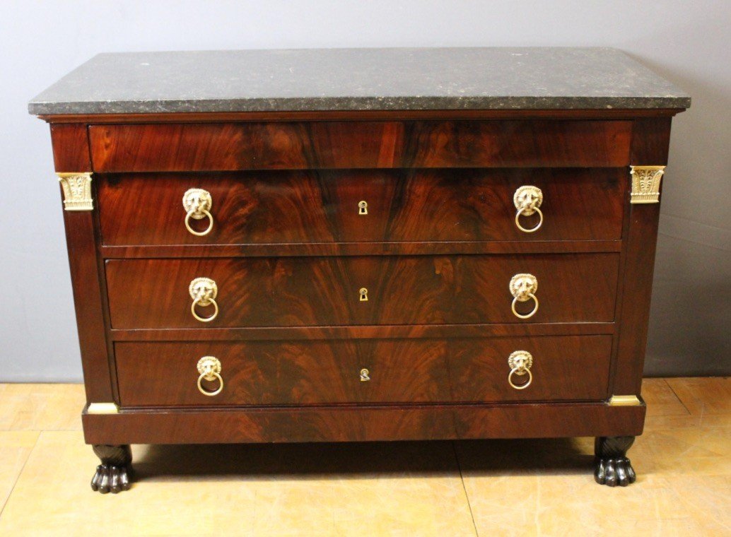 Empire Commode Return From Egypt In Mahogany Early 19th Century