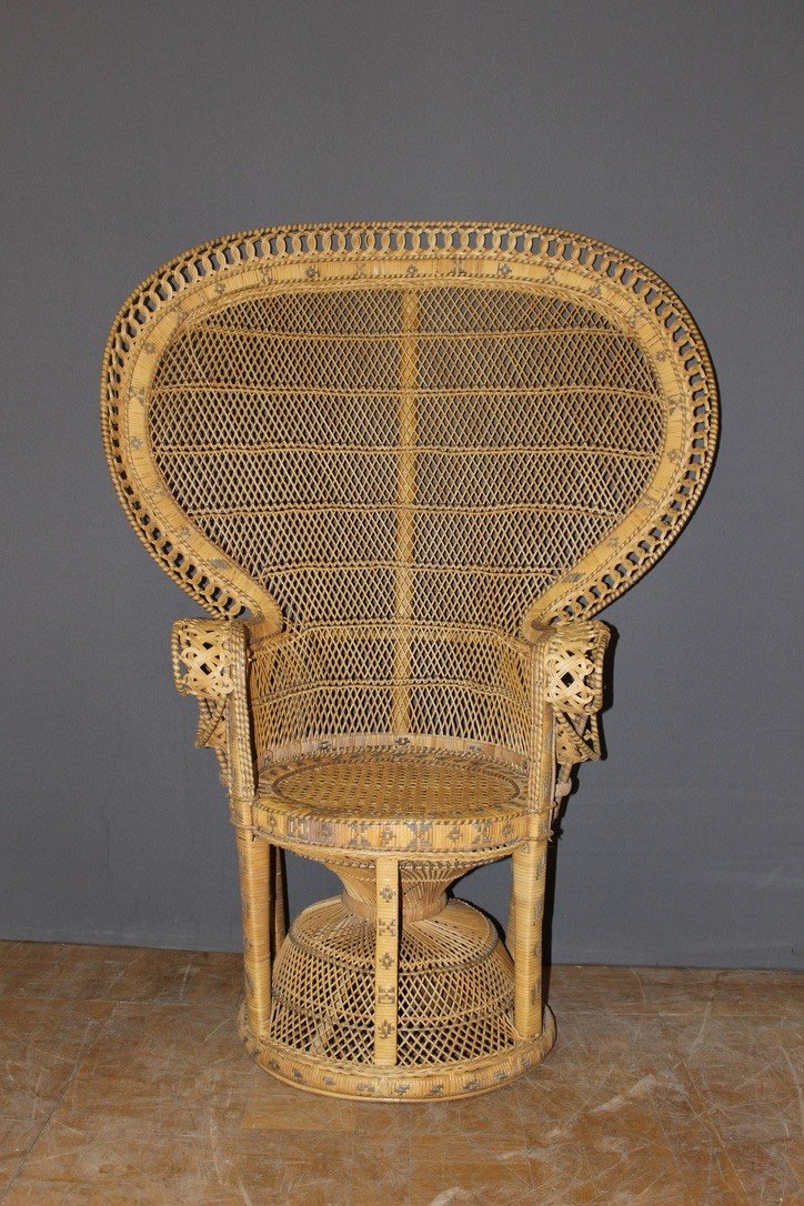 Emmanuelle Rattan Armchair Circa 1970-photo-3