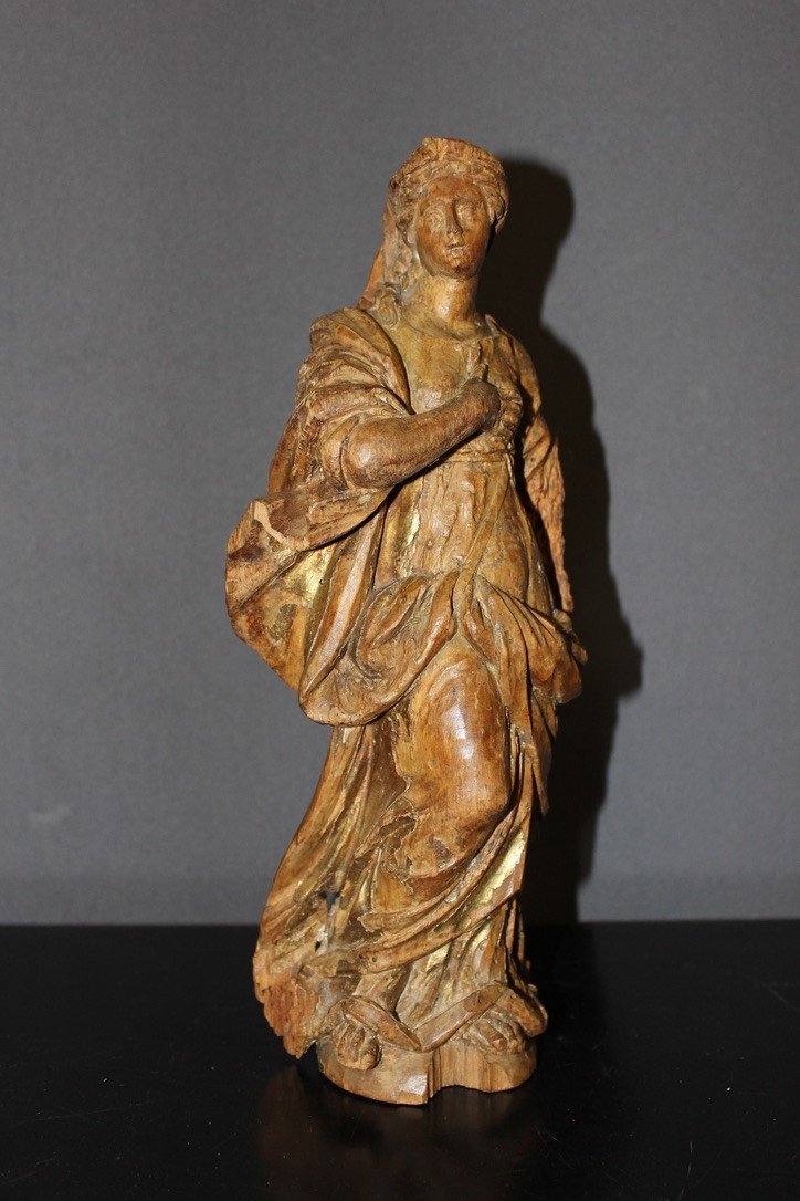 Saint In Linden Wood Late 18th Century-photo-8