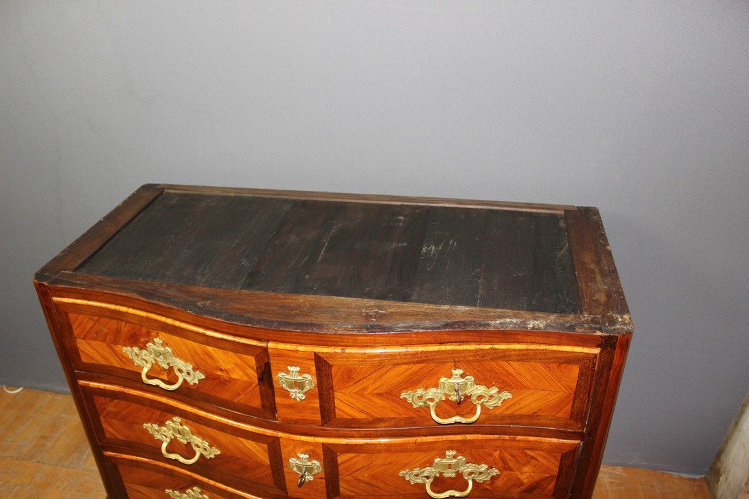 Commode Louis XV En Marqueterie XVIII-photo-3