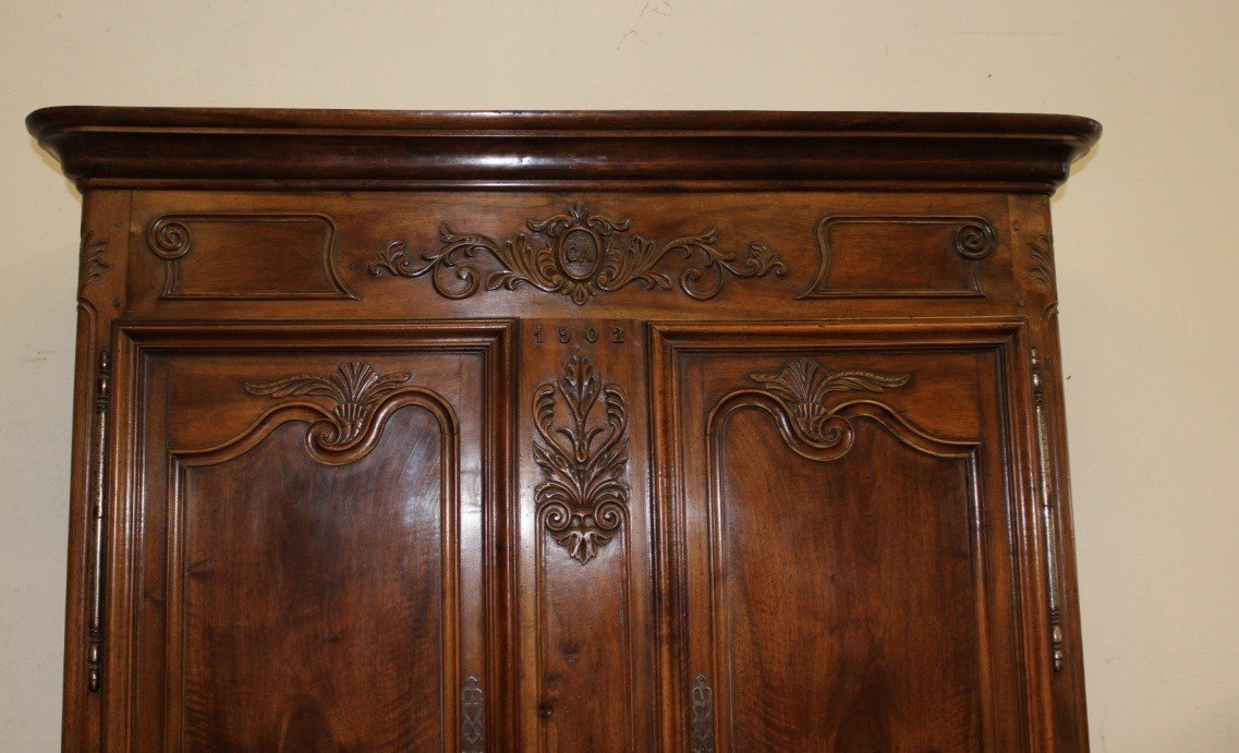 Armoire Bressane En Noyer Datée 1902-photo-3