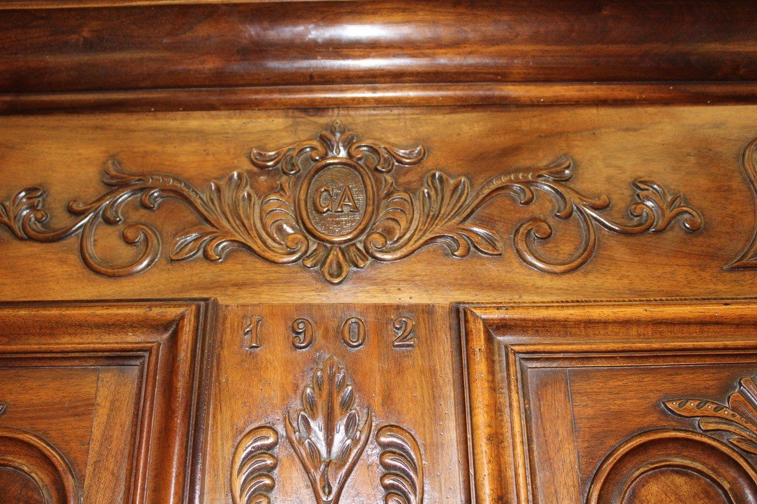 Armoire Bressane En Noyer Datée 1902-photo-6