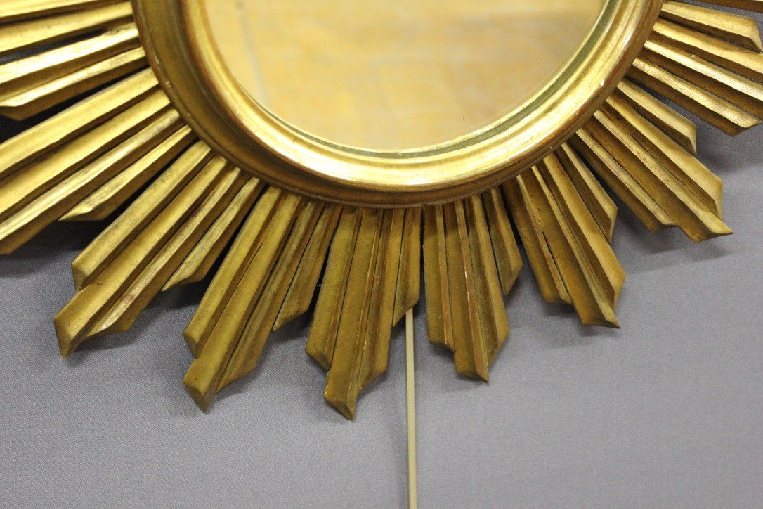 Sun Mirror In Carved And Gilded Wood Circa 1970-photo-3