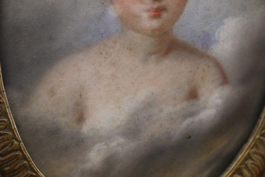 Portrait Of A Child In Pastel Dated 1820-photo-4