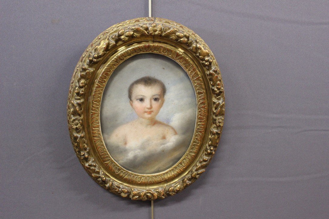 Portrait Of A Child In Pastel Dated 1820-photo-4