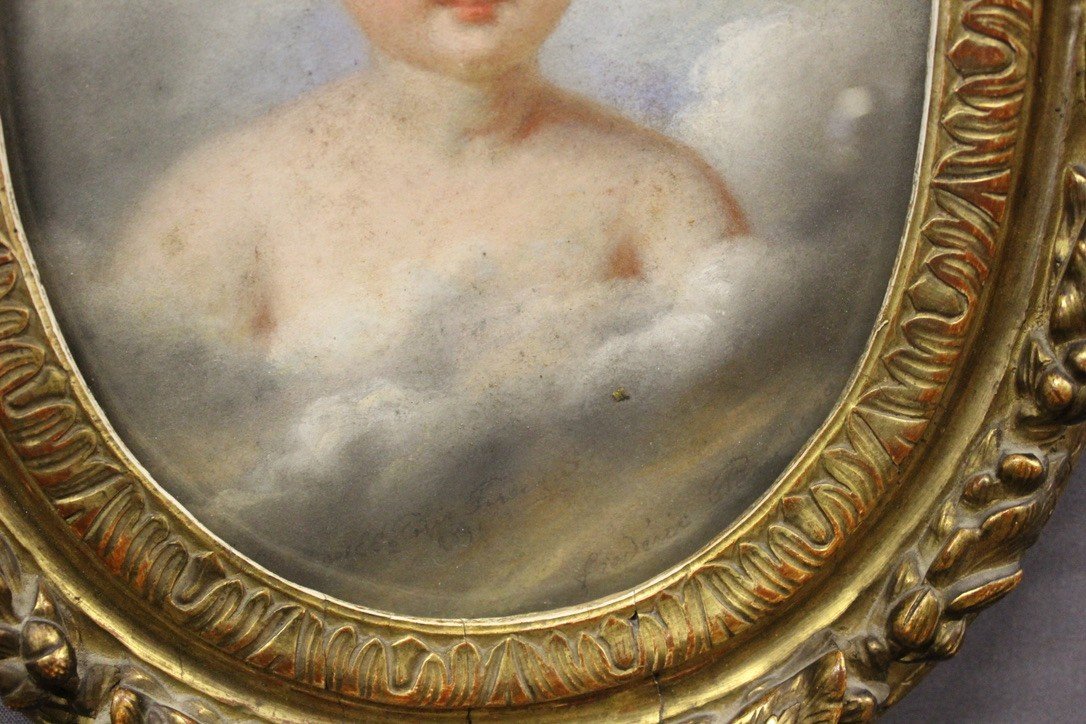 Portrait Of A Child In Pastel Dated 1820-photo-6