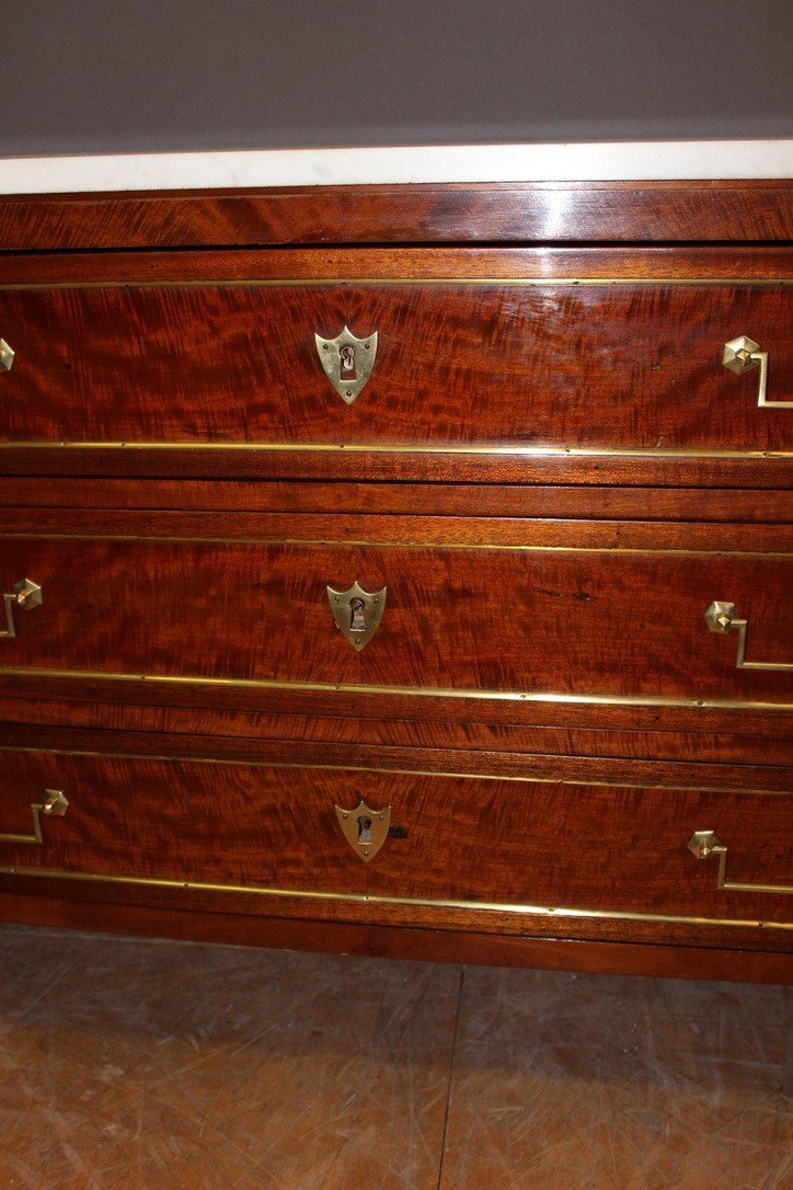 Louis XVI Commode In Mahogany And Brass Early 19th Century-photo-6