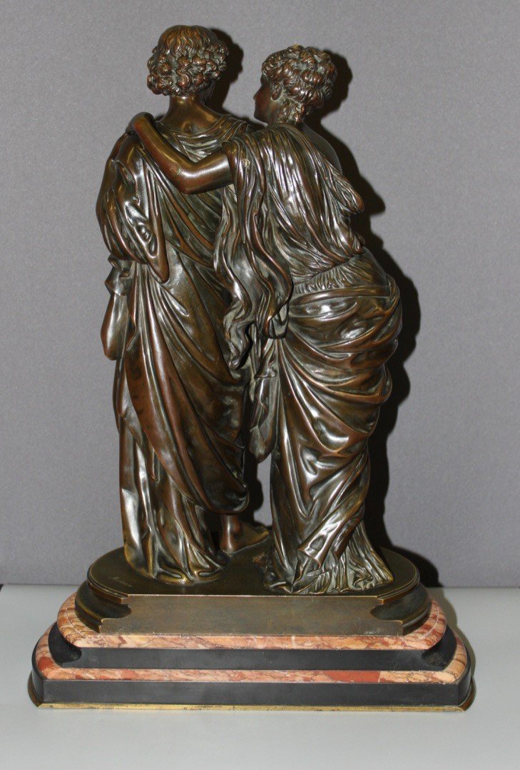 Bronze Orphée Et Eurydice d'Après Hippolyte Moreau Fin XIX-photo-2