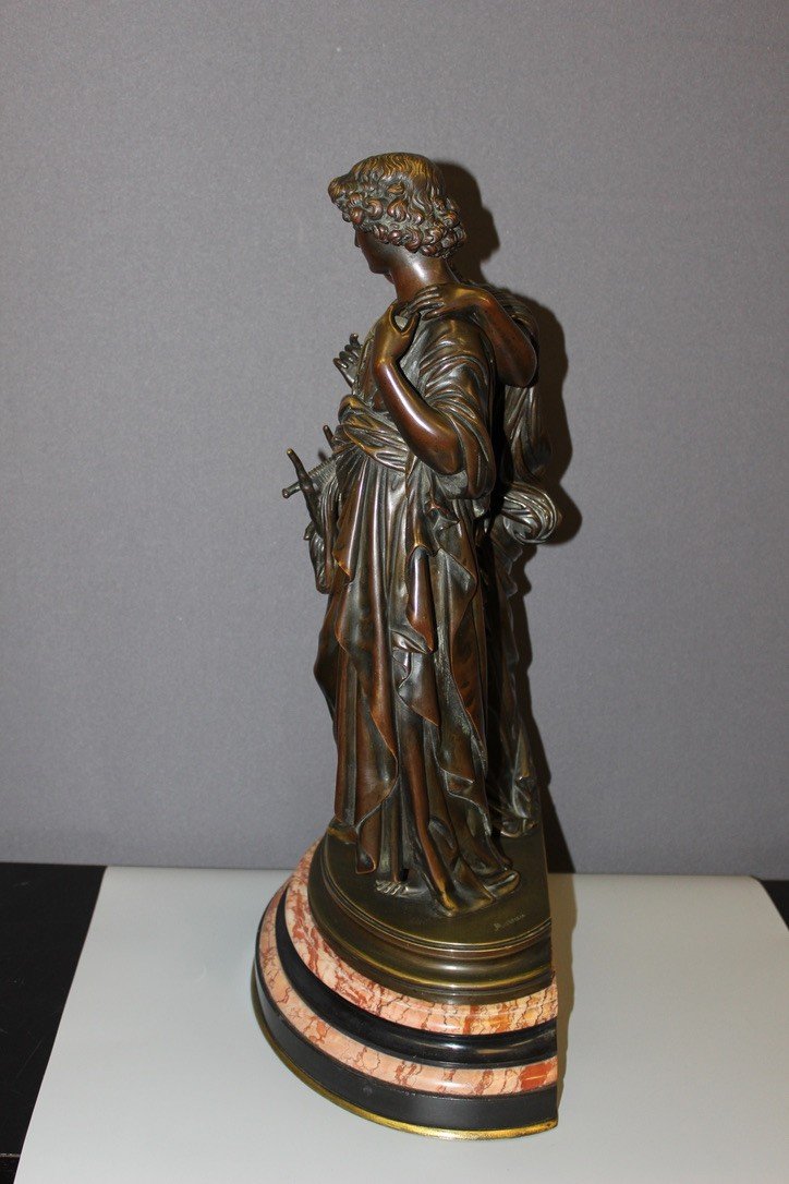 Bronze Orphée Et Eurydice d'Après Hippolyte Moreau Fin XIX-photo-3