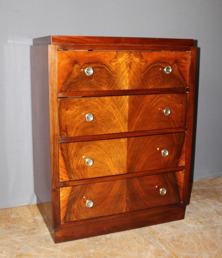 Art Deco Chest Of Drawers In Walnut Circa 1930-photo-1