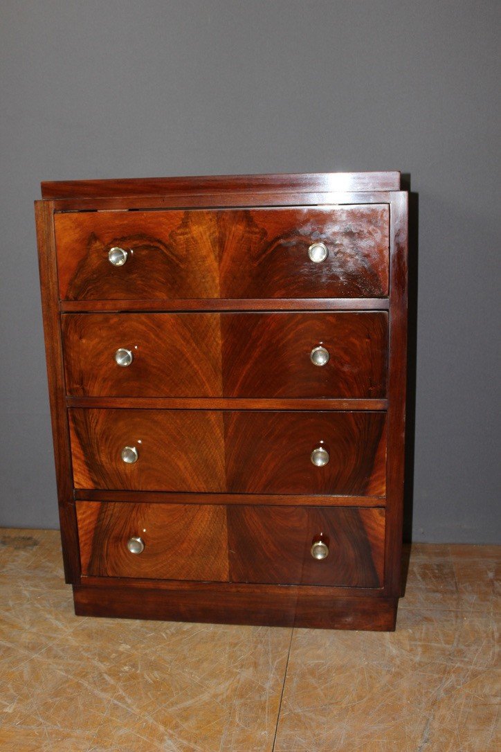 Art Deco Chest Of Drawers In Walnut Circa 1930-photo-4