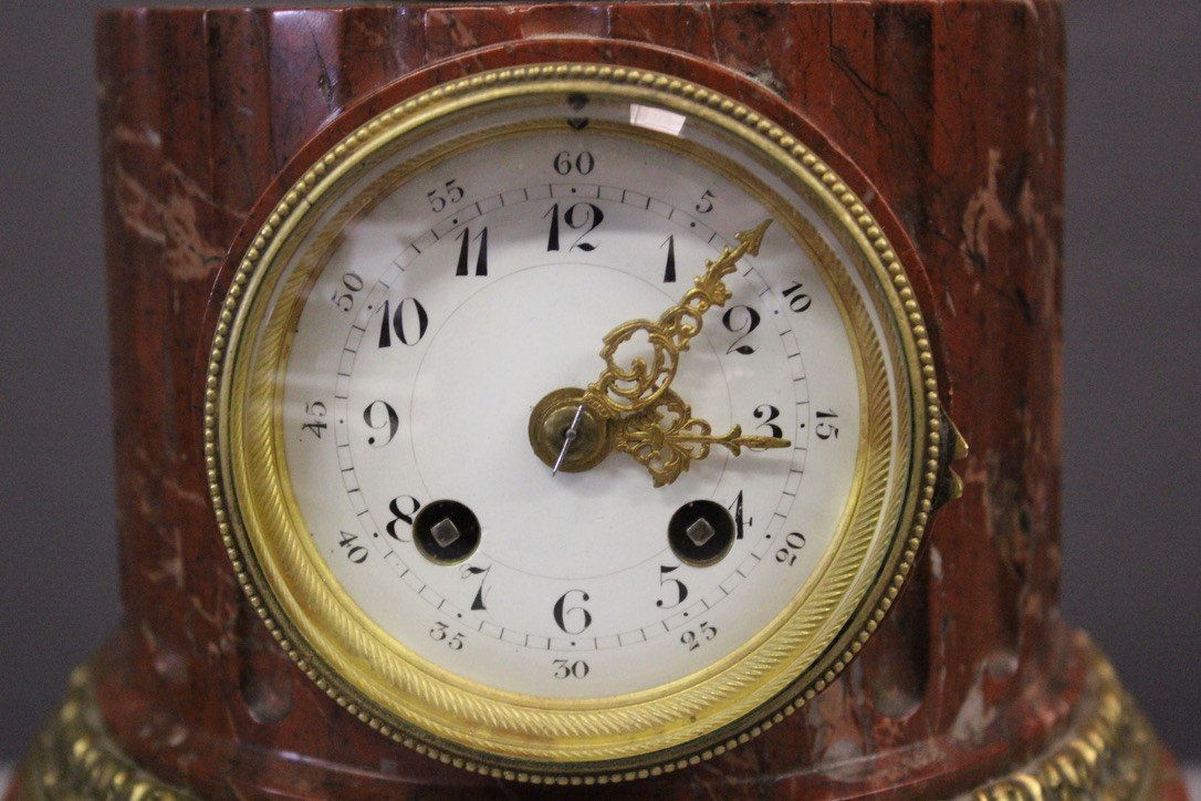 Terminal Clock Topped With A Putti Around 1880-photo-5