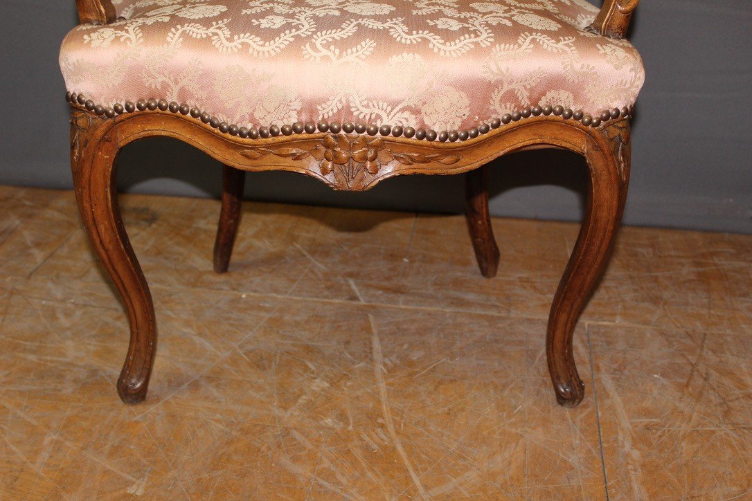 Fauteuil d'époque Louis XV En Hêtre XVIII-photo-4