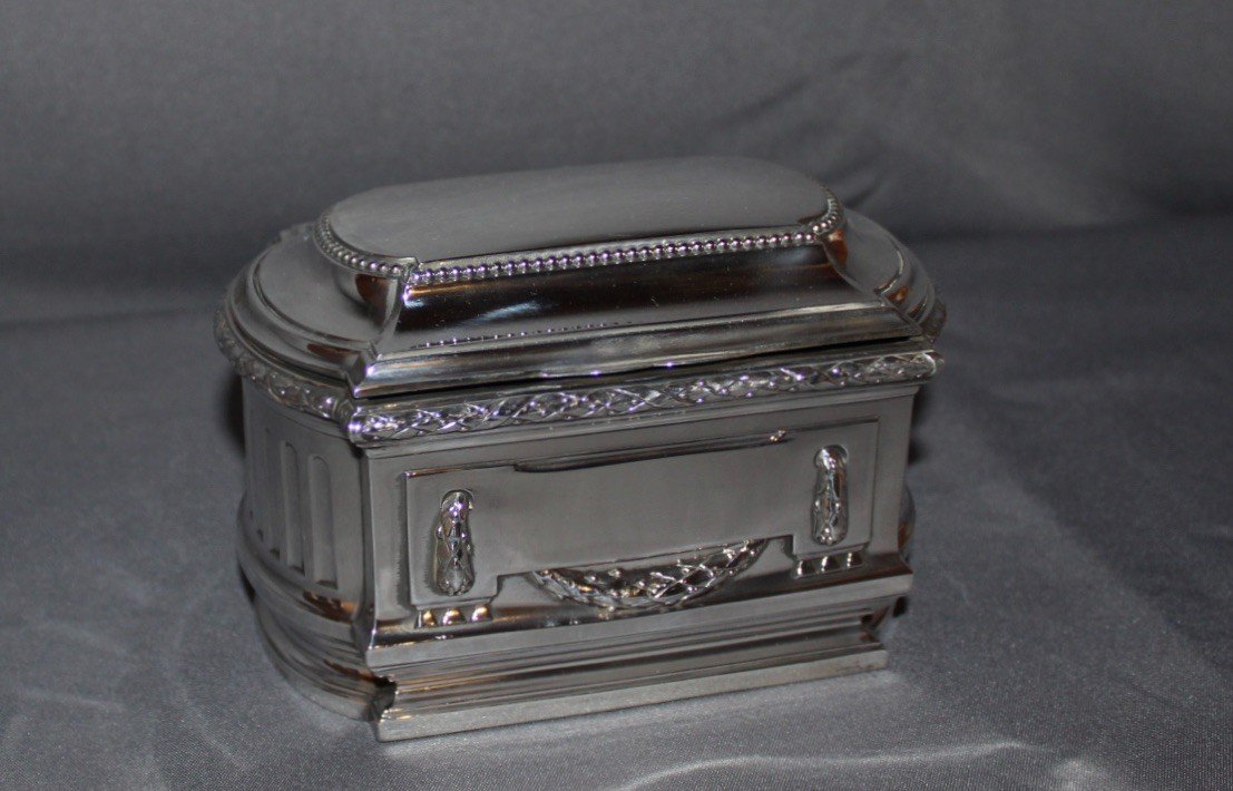 Louis XVI Style Silver Box Circa 1900-photo-2
