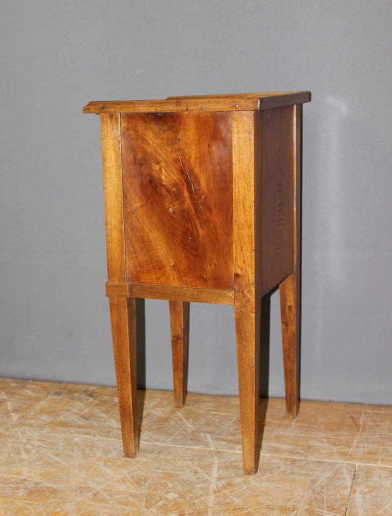 Restoration Curtain Bedside Table In Walnut 19th Century-photo-2