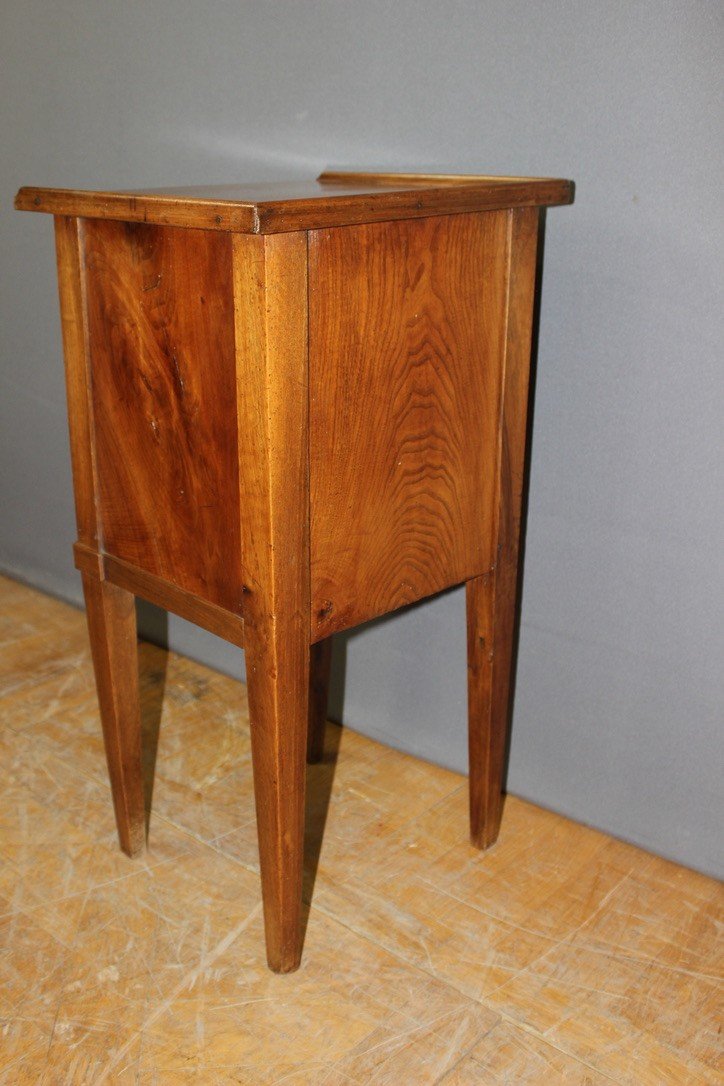 Restoration Curtain Bedside Table In Walnut 19th Century-photo-1