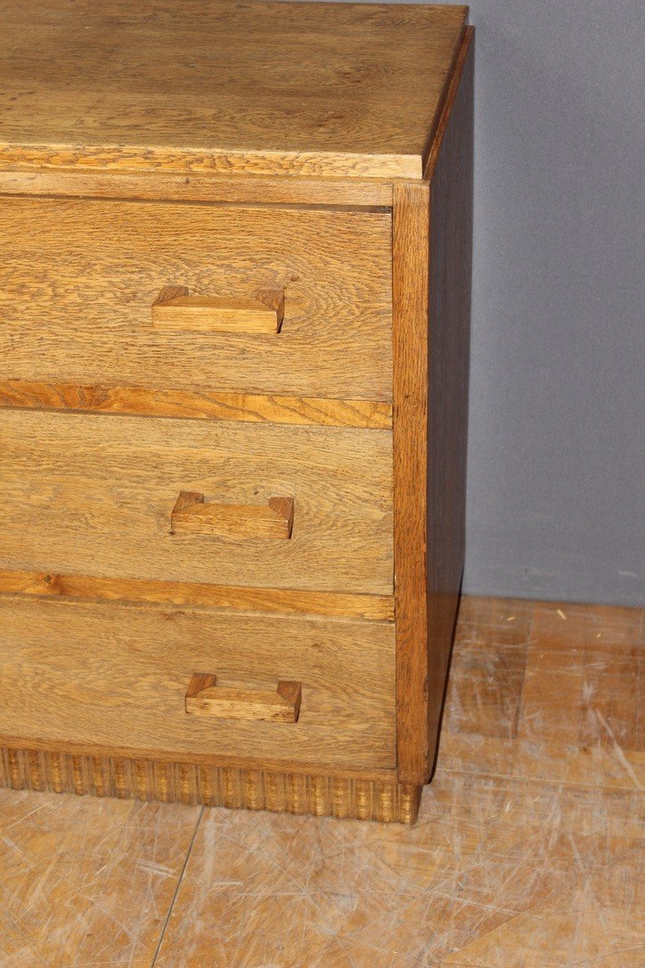 Art Deco Chest Of Drawers In Light Oak Circa 1930-photo-3