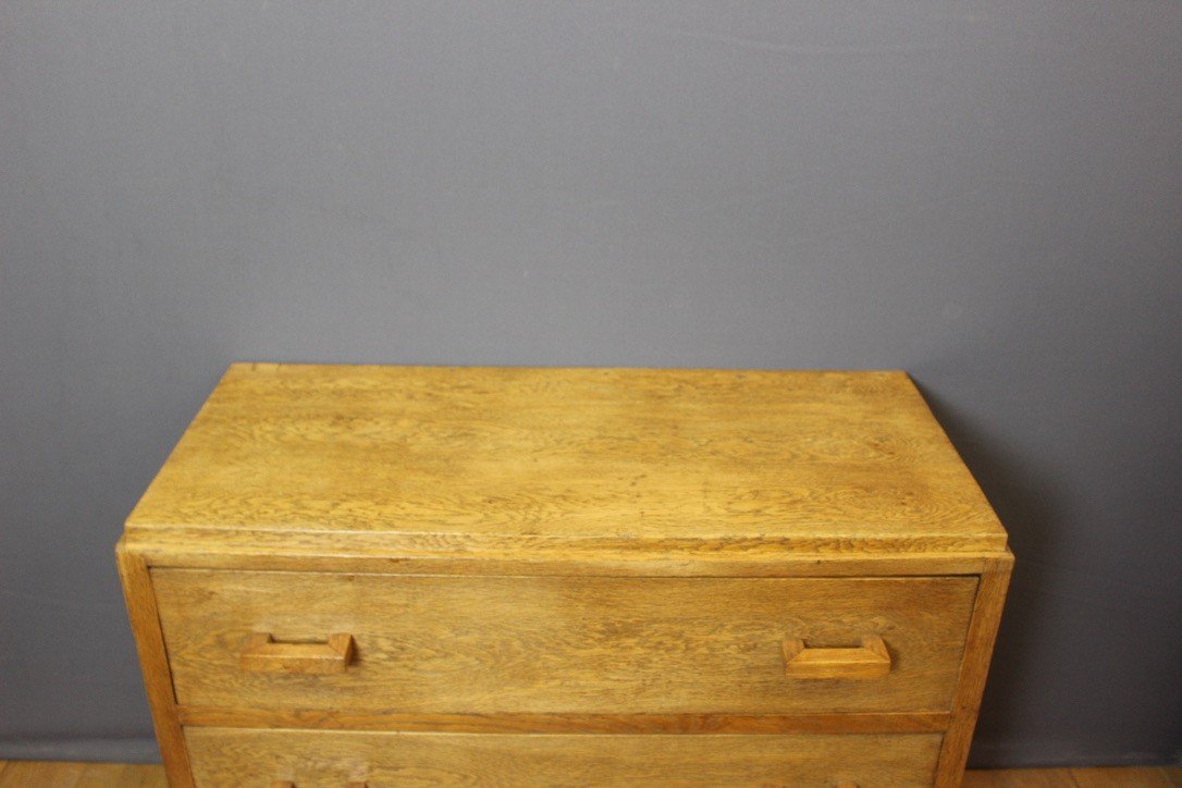 Art Deco Chest Of Drawers In Light Oak Circa 1930-photo-4