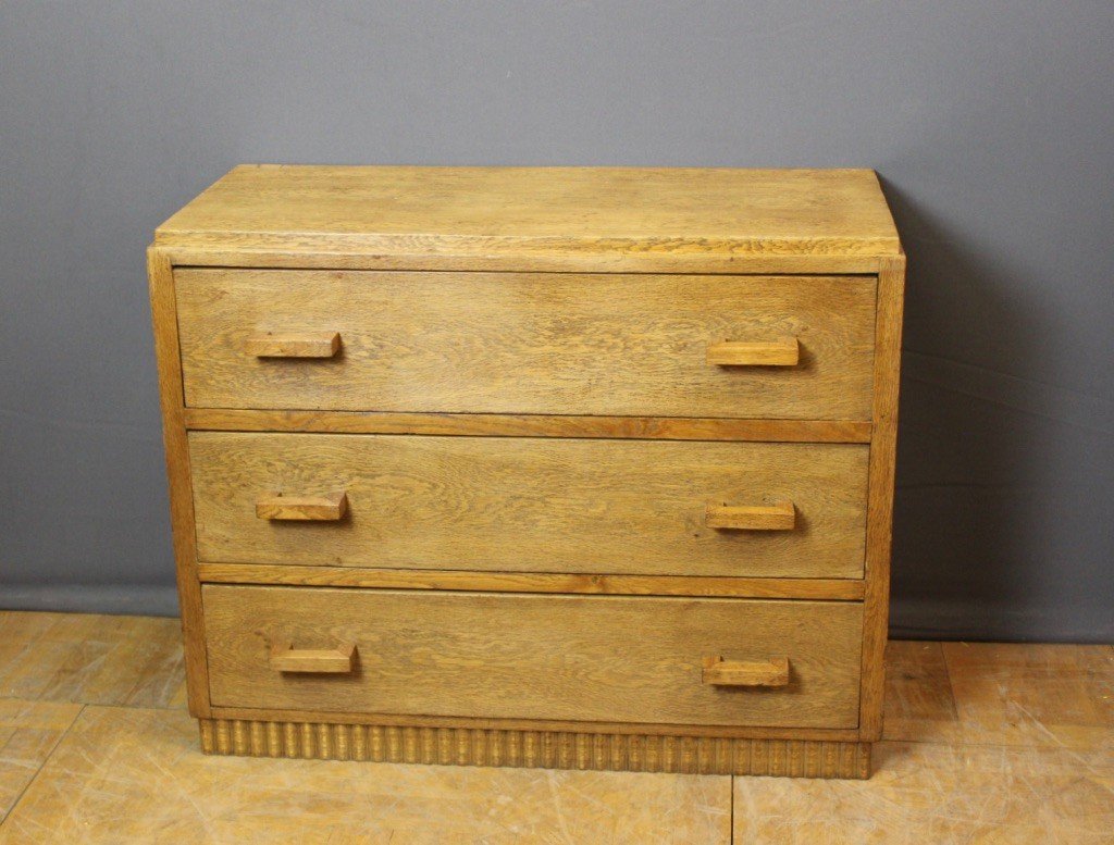 Art Deco Chest Of Drawers In Light Oak Circa 1930