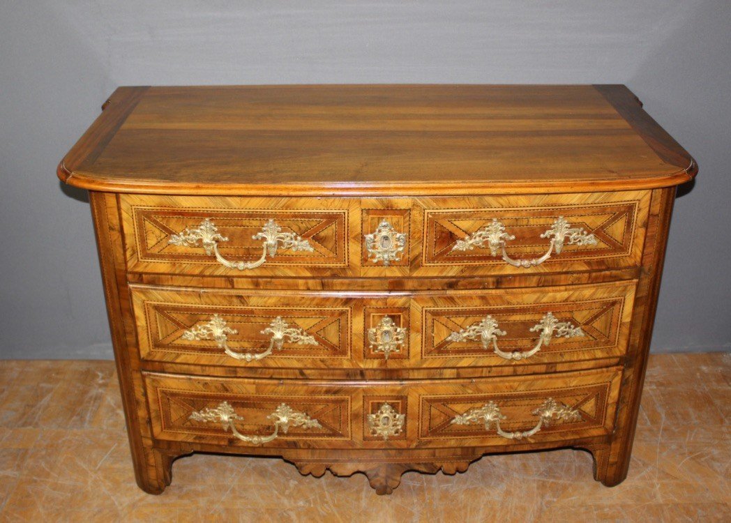 Commode Louis XIV En Marqueterie XVIII-photo-3