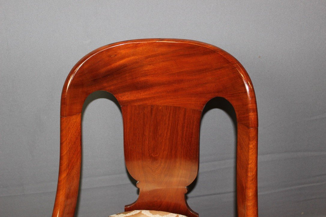 Set Of Four 19th Century Mahogany Gondola Chairs -photo-4