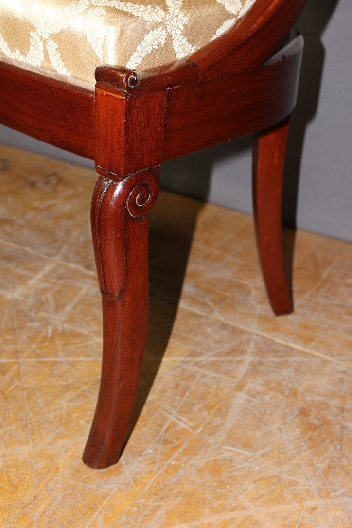 Set Of Four 19th Century Mahogany Gondola Chairs -photo-5