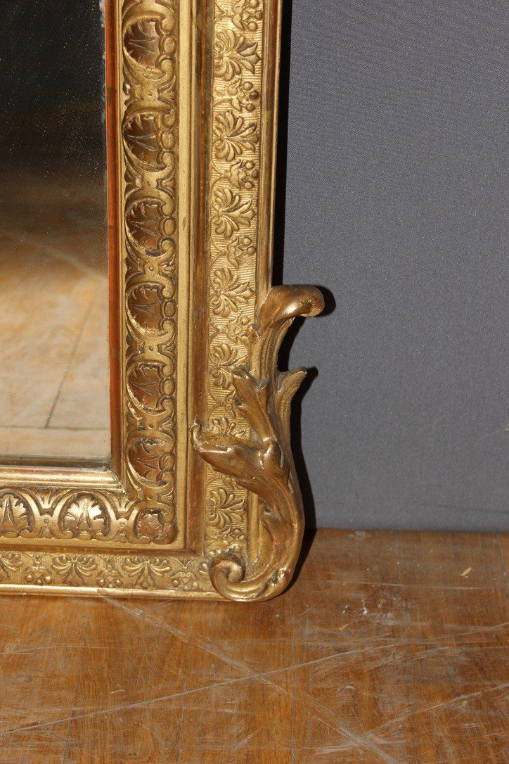 Napoleon III Period Mirror In Gilded Stucco 19th Century-photo-1