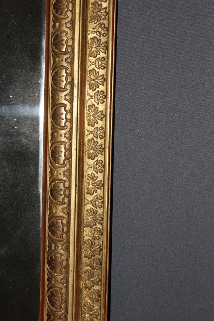 Napoleon III Period Mirror In Gilded Stucco 19th Century-photo-2