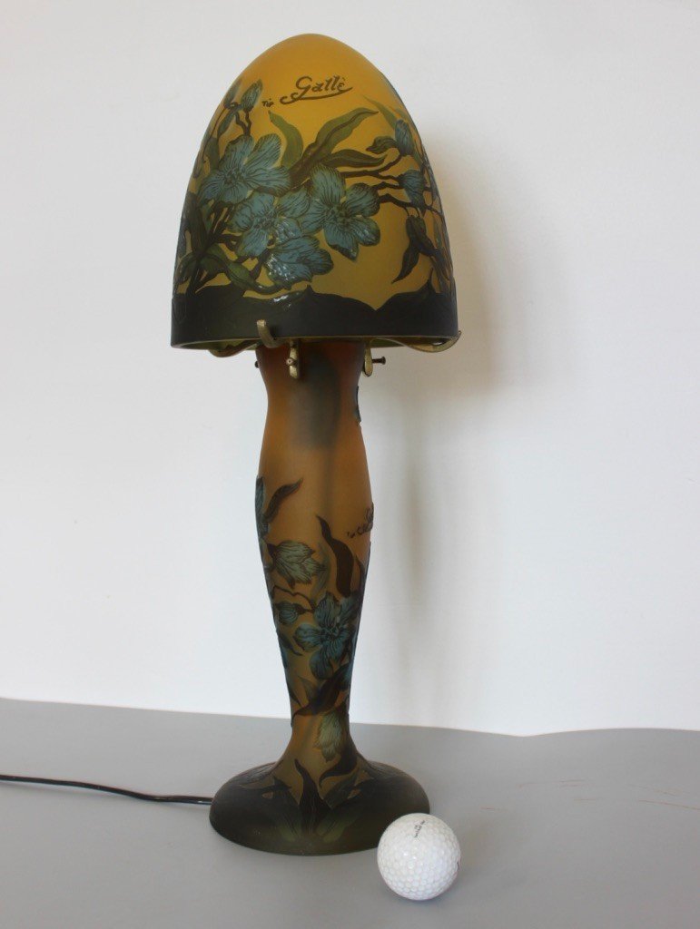 Gallé Tip Mushroom Lamp Circa 1980