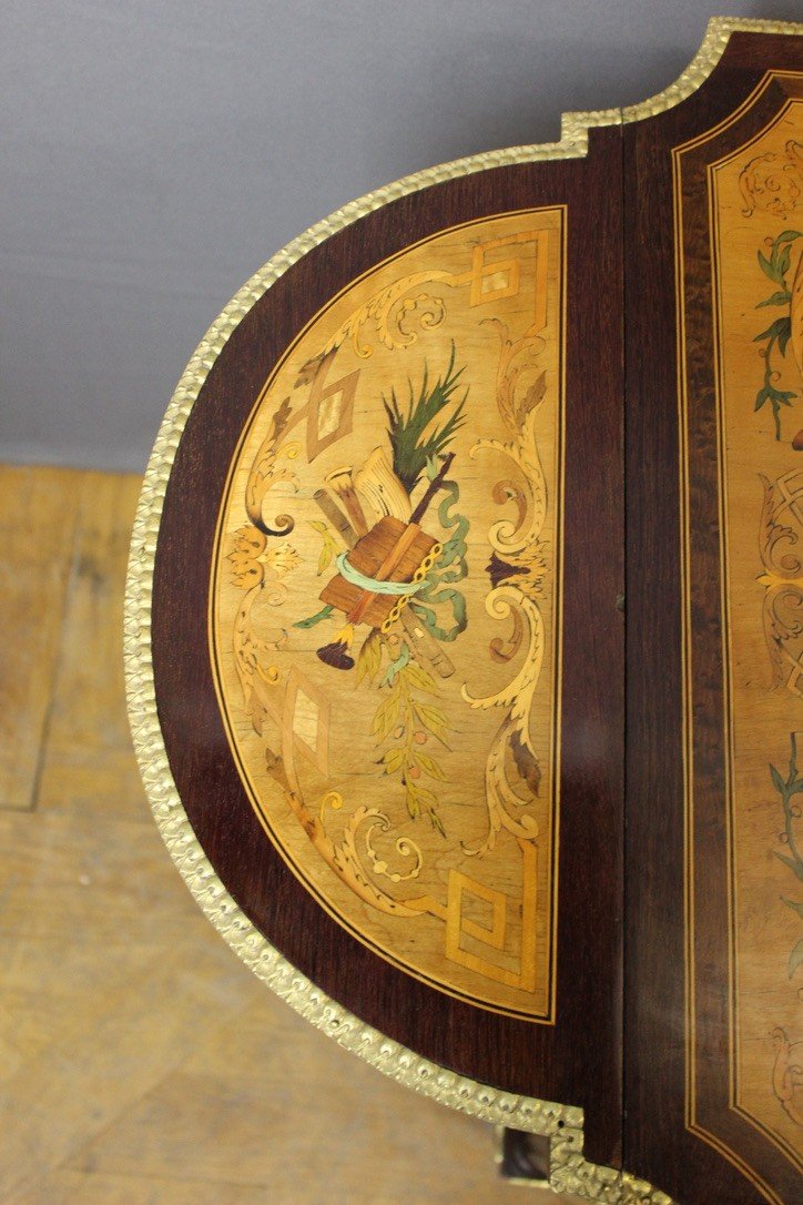 Napoleon III Marquetry Center Table Circa 1880-photo-8