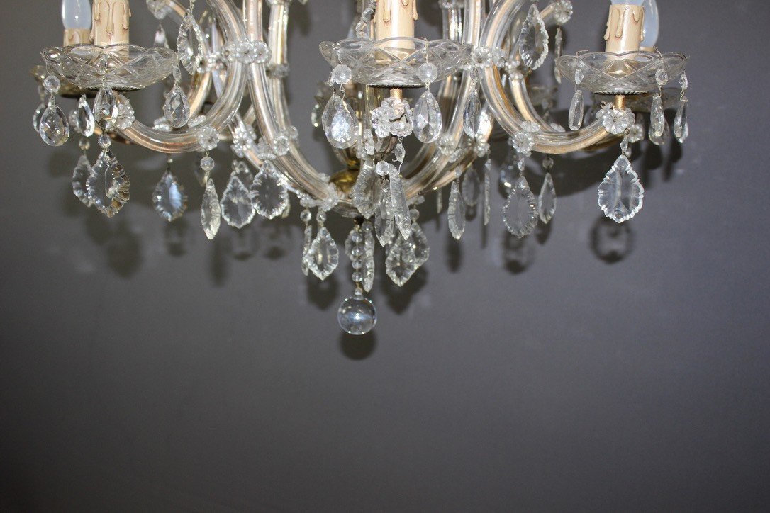 Murano Chandelier With Eight Lights Circa 1950-photo-2