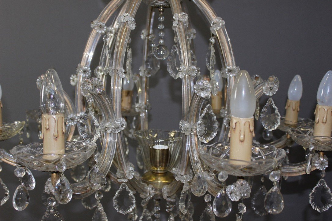 Murano Chandelier With Eight Lights Circa 1950-photo-3