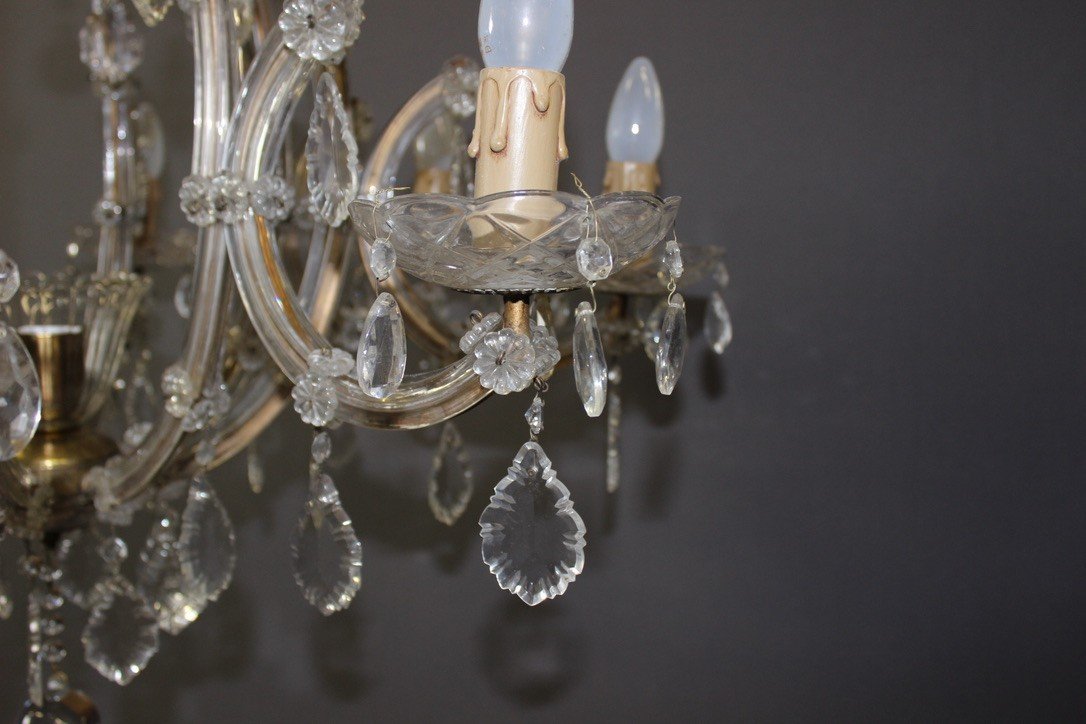 Murano Chandelier With Eight Lights Circa 1950-photo-2