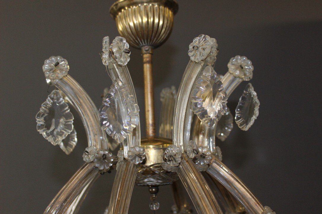 Murano Chandelier With Eight Lights Circa 1950-photo-3