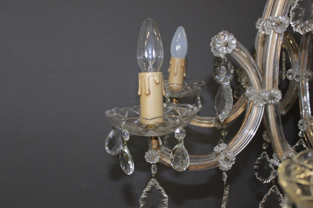 Murano Chandelier With Eight Lights Circa 1950-photo-4