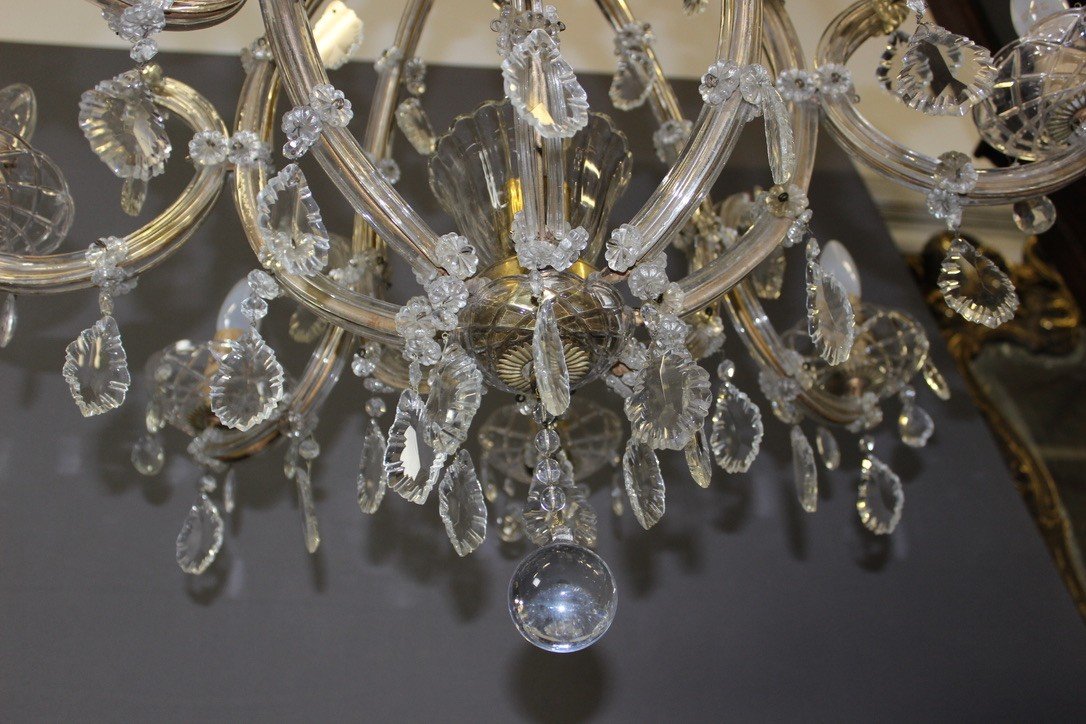 Murano Chandelier With Eight Lights Circa 1950-photo-5