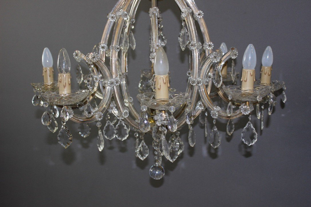 Murano Chandelier With Eight Lights Circa 1950-photo-7