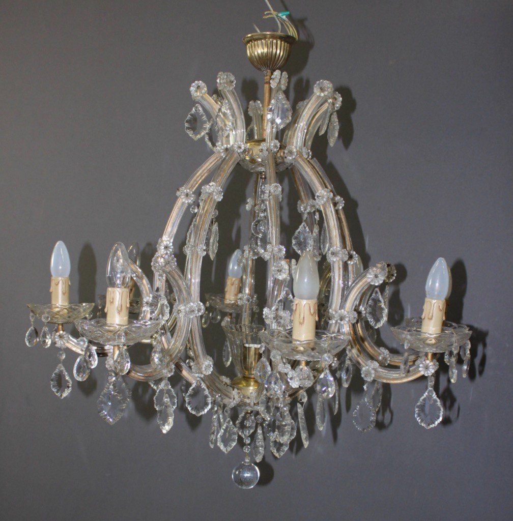 Murano Chandelier With Eight Lights Circa 1950-photo-8