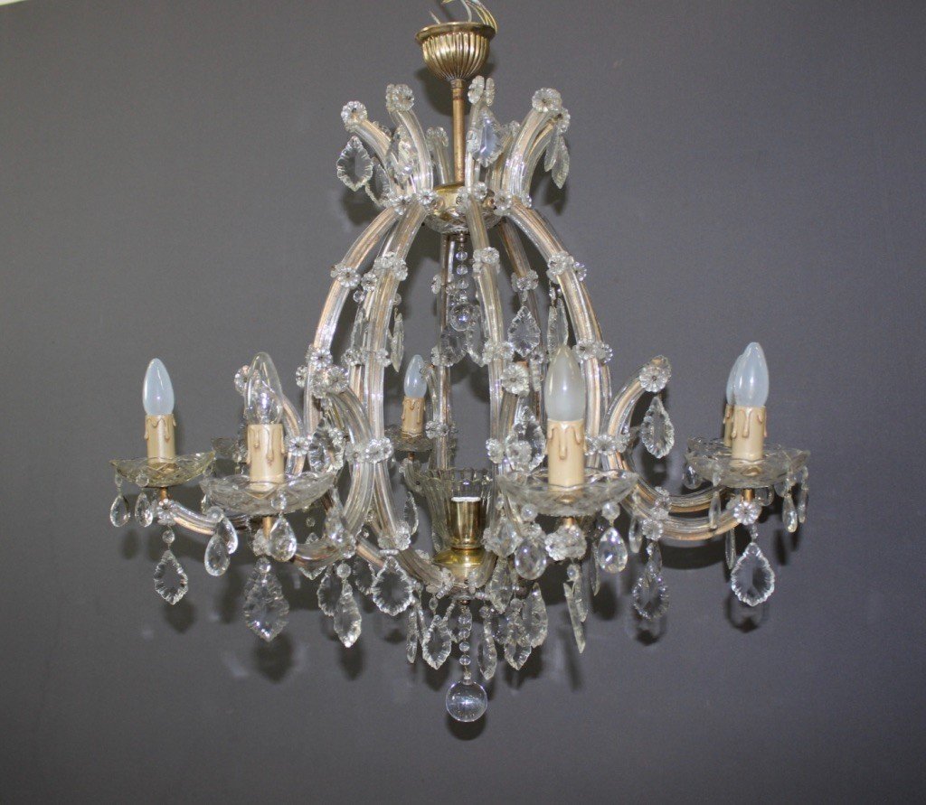 Murano Chandelier With Eight Lights Circa 1950