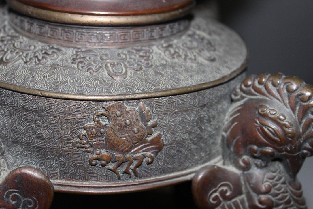 Chinese Bronze Perfume Burner Late 19th Century-photo-5